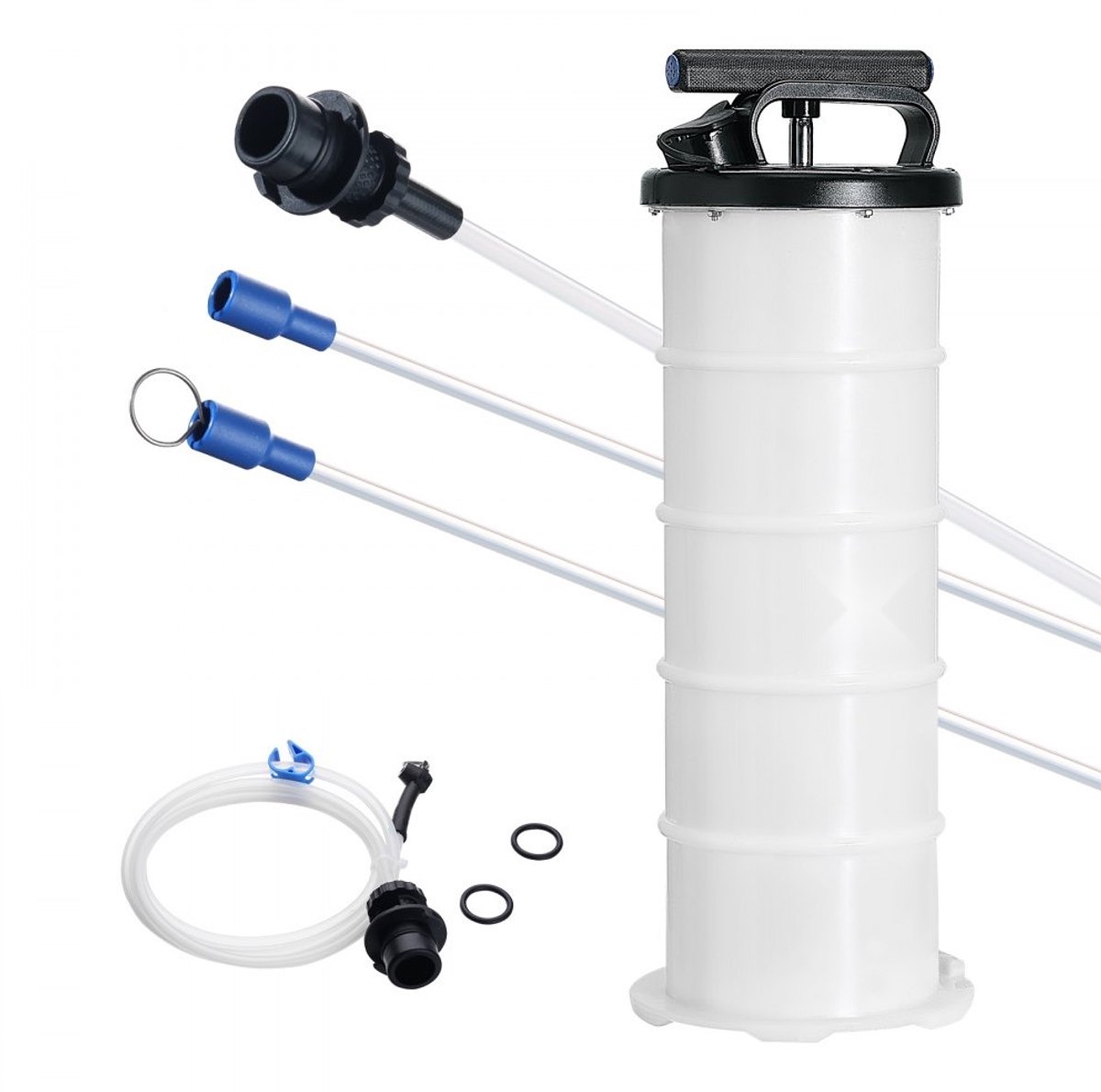 Oliezuigpomp / olieafzuigpomp - Handmatige olieverversingspomp - 6,5 L Capaciteit - Afmetingen Ø20 x 55 cm - Voor Motorolie/Versnellingsbakolie/Remvloeistof - Voor Auto's