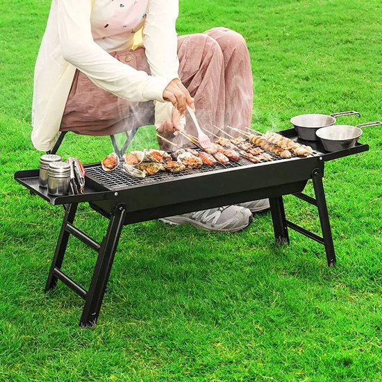 Benelux Select Draagbare Bbq - Opvouwbare Bbq - Meeneem Bbq - Inklapbaar - Zijtafels En Draagriem - Grill oppervlakte 56 x 23 cm van Merkloos — afbeelding 5