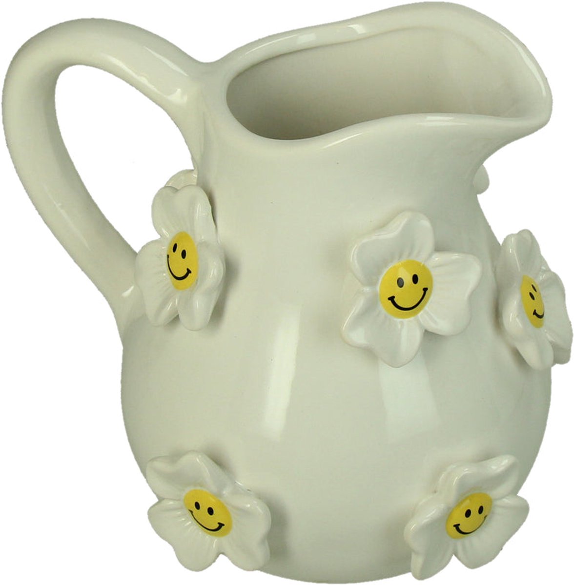 HD Collection Vase Flower Smiley Dolomite White 18.1x18.1x18.9cm