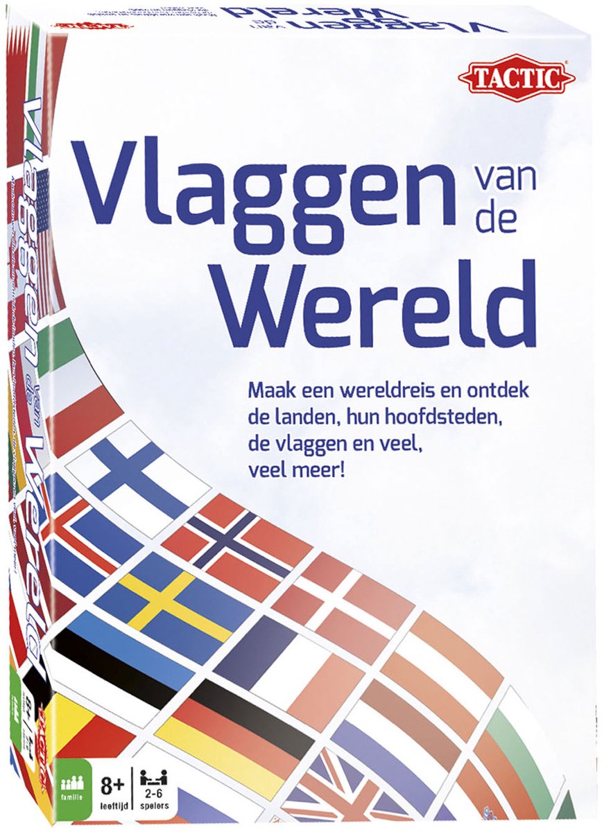 Tactic Vlaggen van de Wereld – Educatief spel – Leer de verschillende wereldvlaggen – 200 Kaarten – Inclusief wereldkaart — afbeelding 15