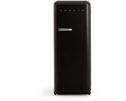 CREATE - Koelkast in retrostijl - Zwart - Handvat Sage - FRIDGE RETRO 281L
