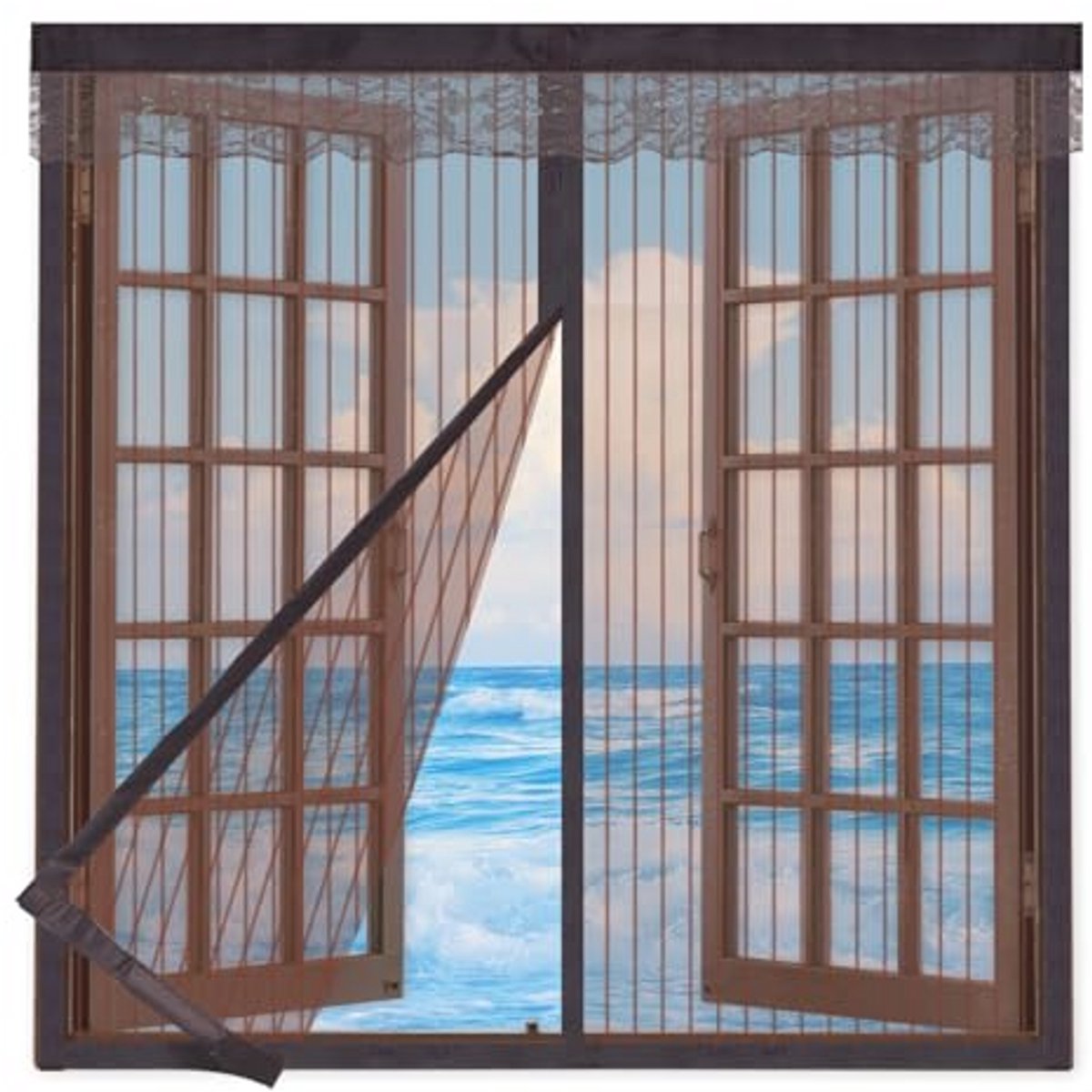 Raamhor 80x80 cm met Magnetische Sluiting - Muggennet Zonder Boren