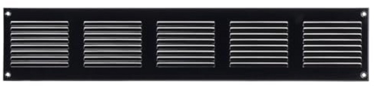 Ventilatierooster 500 x 100 mm, zwart - Plaatstaal met Bescherming Tegen Knaagdieren