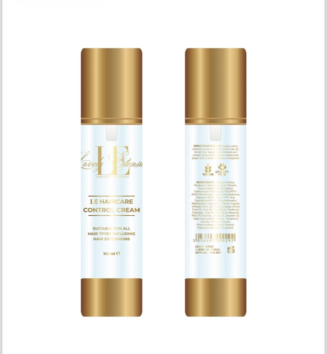 LE Haircare Control Cream- 100ml - Krullencreme - Anti-Pluis - Vegan