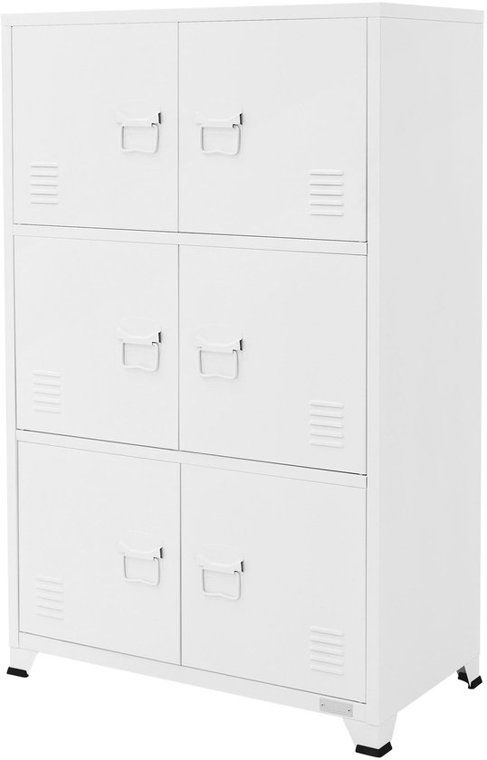 en.casa] Kantoorkast Oripää metalen kast 90x80x33 cm archiefkast opbergkast met 2 deuren en in hoogte verstelbareplanken donkergrijs