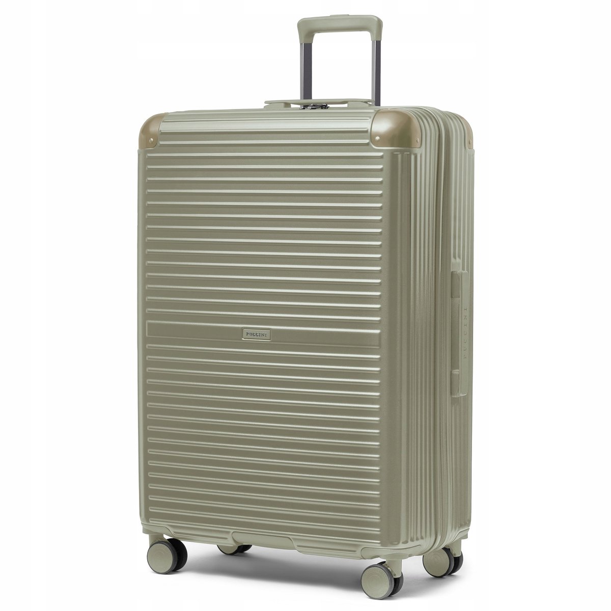 PUCCINI Dallas Grote Groene Koffer 79cm - Polycarbonaat met TSA-sleuf