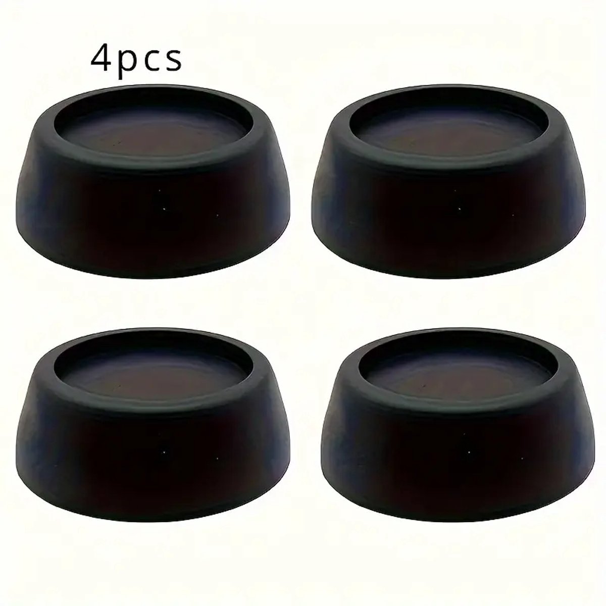 4 stuks - Anti-Vibratie Rubberen Pads - trillingsdemper - voor Wasmachines en Drogers - zwart