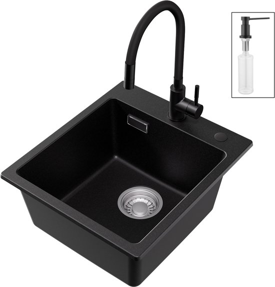 CECIPA max Spoelbak Keuken 40x45cm - Spoelbakken Met Keukenkraan en