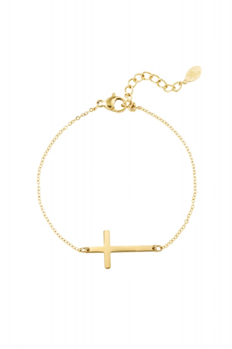 Armband kruis goud - LMPiercings