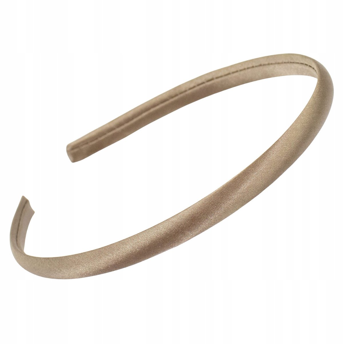 Smalle klassieke satijnen hoofdband - donkerbeige