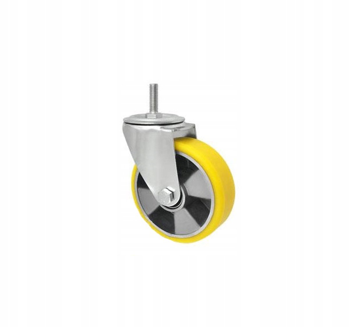 Aluminium-polyurethaan wiel met pen, Ø125mm, 100kg draagvermogen