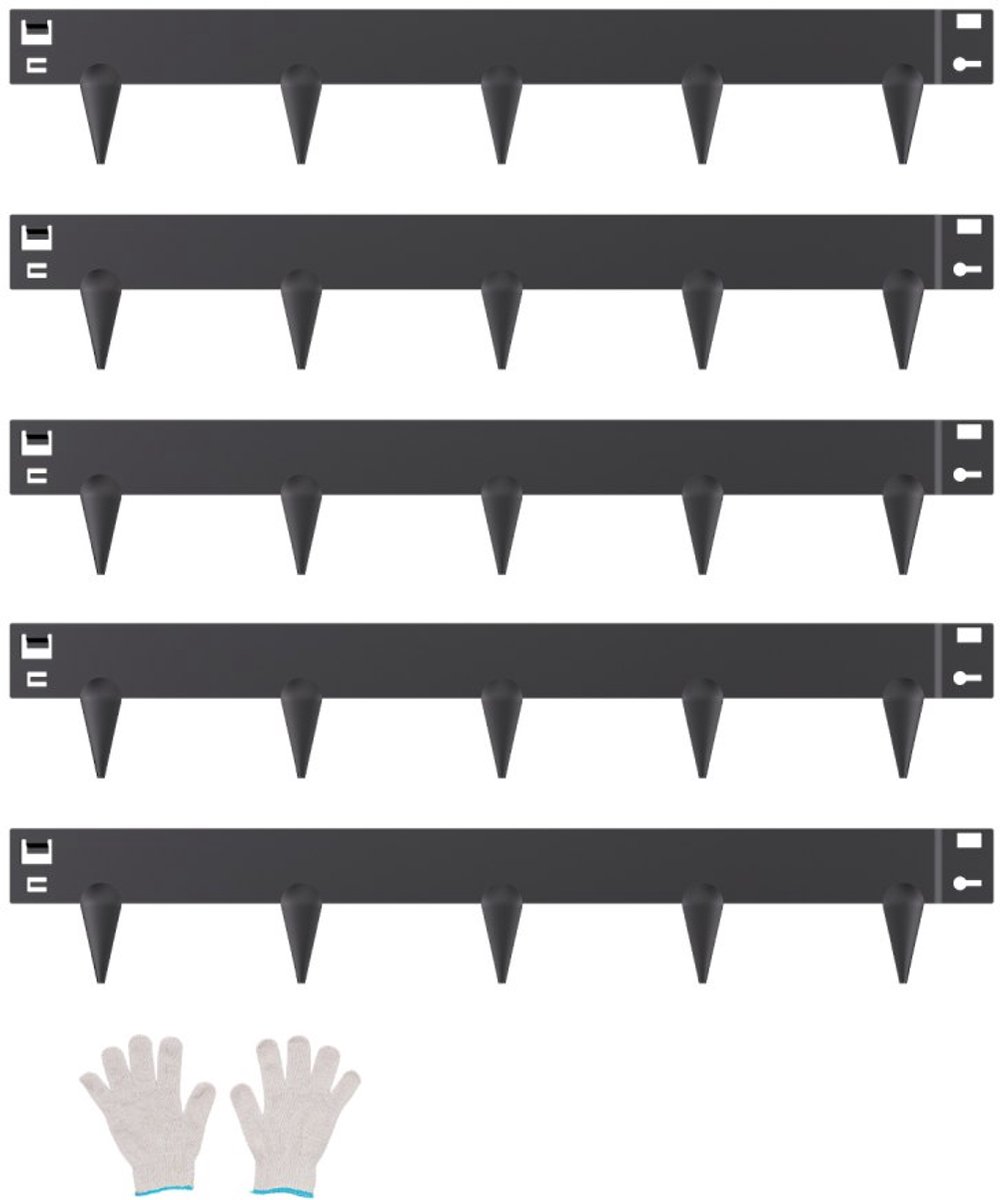 Gazonrand - Set Van 5 Metalen Borderranden - Afmeting 99 x 15,6 cm - Dikte 1,5 mm - Roestbestendig - Buigzaam - Eenvoudige Montage - Voor Perken En Tuinpaden - Zwart