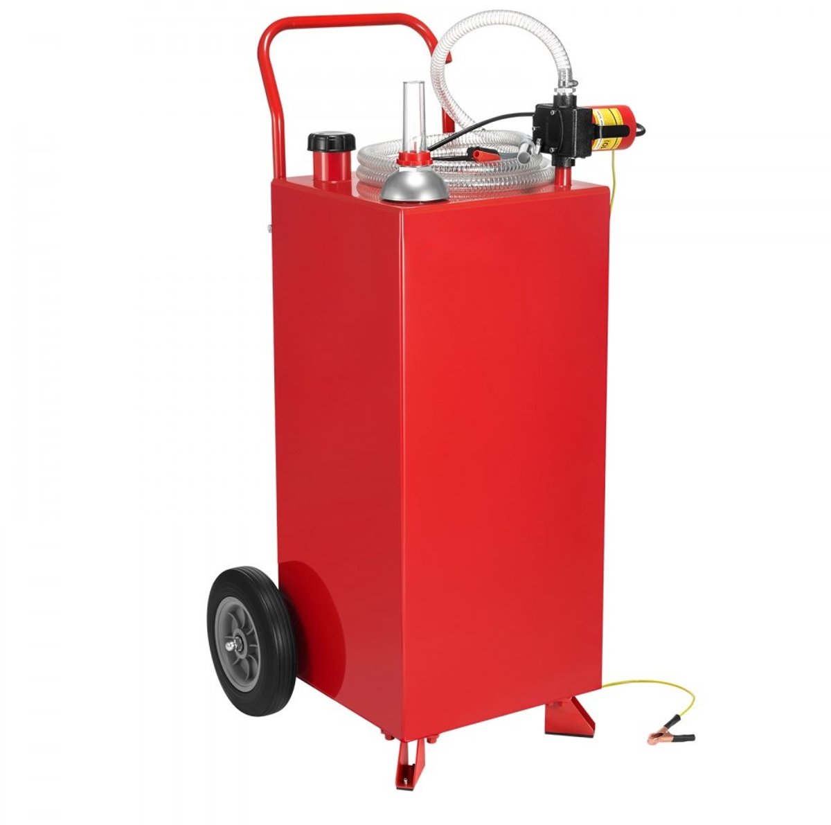 Brandstoftrolley - Mobiele brandstoftank - Met elektrische pomp - Capaciteit 114 l - Debiet 32 l/min - Slang 3 m - Wielen 2 - Voor diesel & benzine - Rood