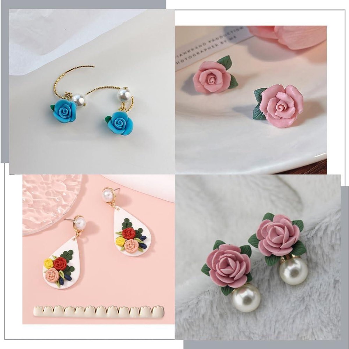 EGoods - Uitsteekvormen voor polymeerklei: bloemblaadjes, boho vintage, mini bloemenpatroon.