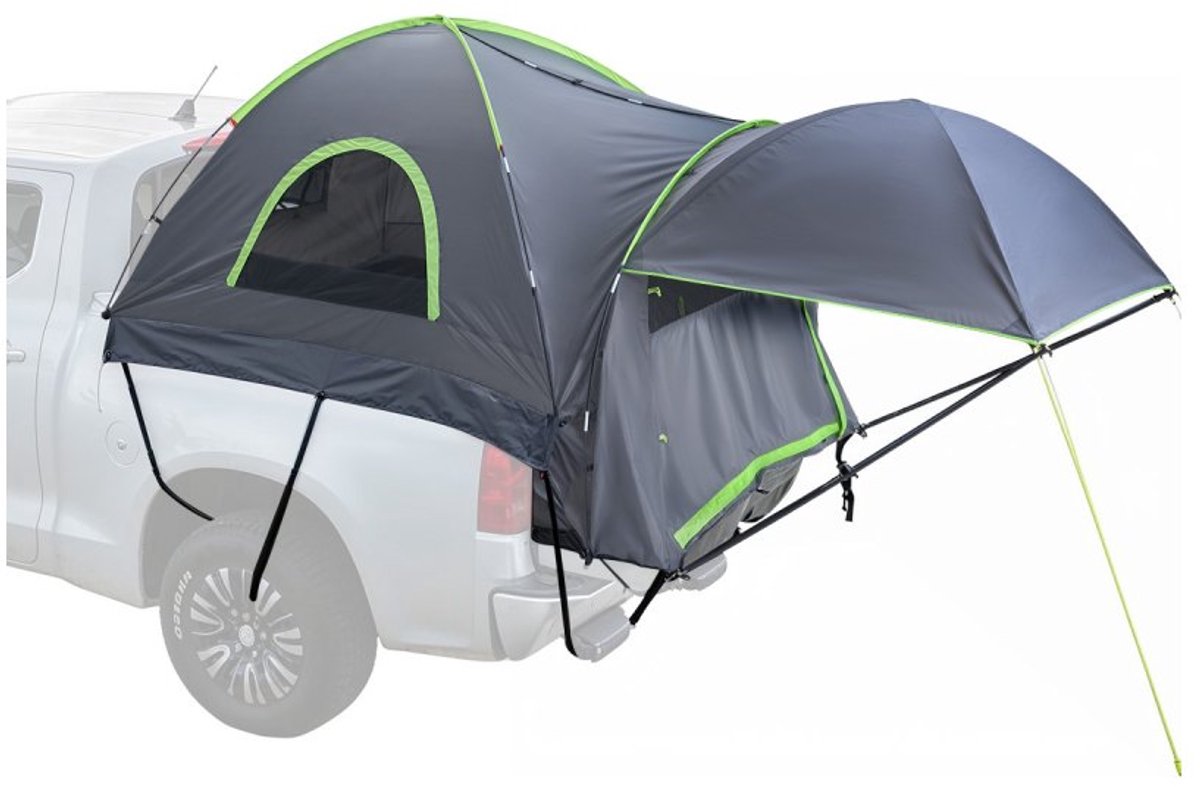 Trucktent voor pick-up - Kampeertent - Voor 244-250 cm laadbak - Waterdicht - Uitschuifbare Luifel - Regenhoes - Opbergtas