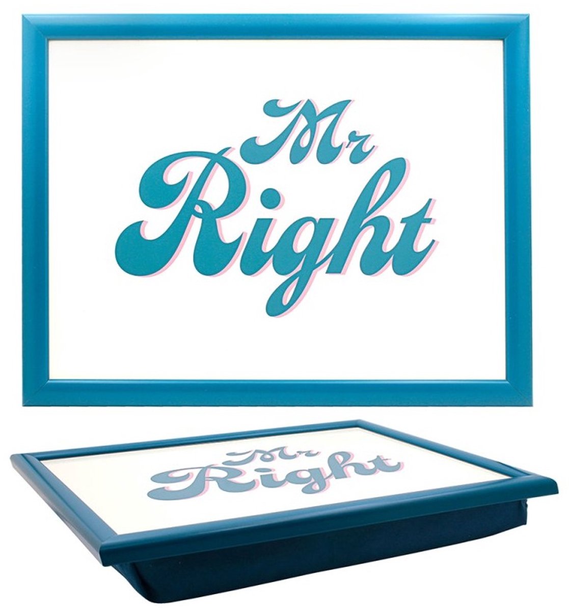 Cosy Creations- Schootkussen – Laptray – Dienblad met kussen - Laptoptafel - Schoottafel – Mr. Right – 44 x 34 x 6 cm