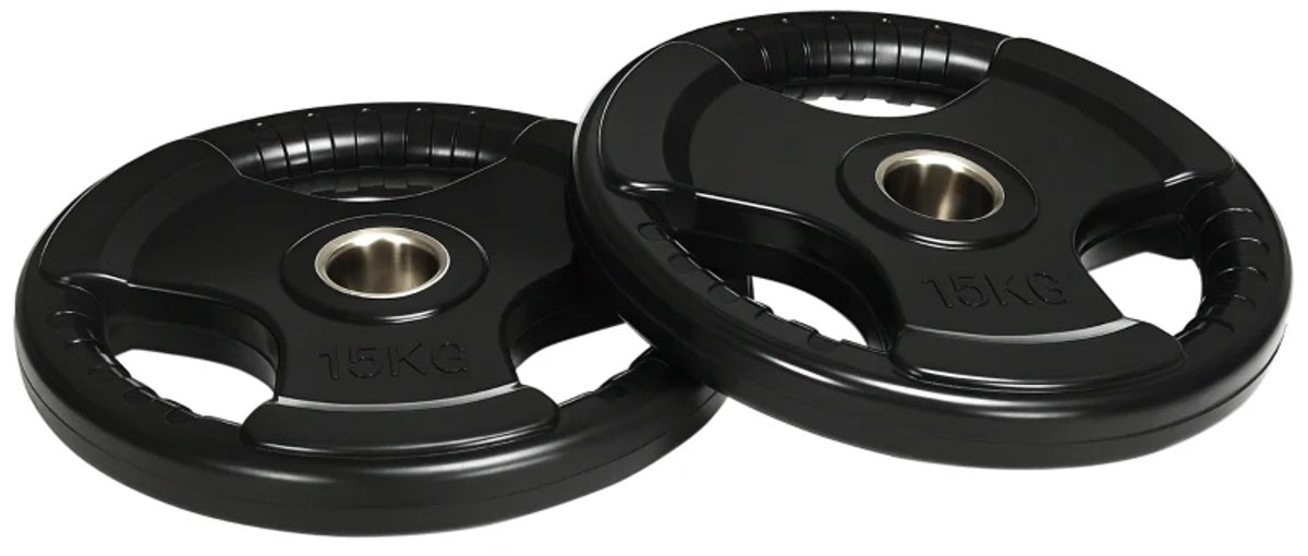 2x15 kg Halterschijven Set - 30kg - Ø36 mm - Gewichten - 15kg - Halterset - Haltergewichten - Gewicht Schijven - Halterschijf - Sport Gewichten voor Thuis - Thuisfitness & Krachttraining
