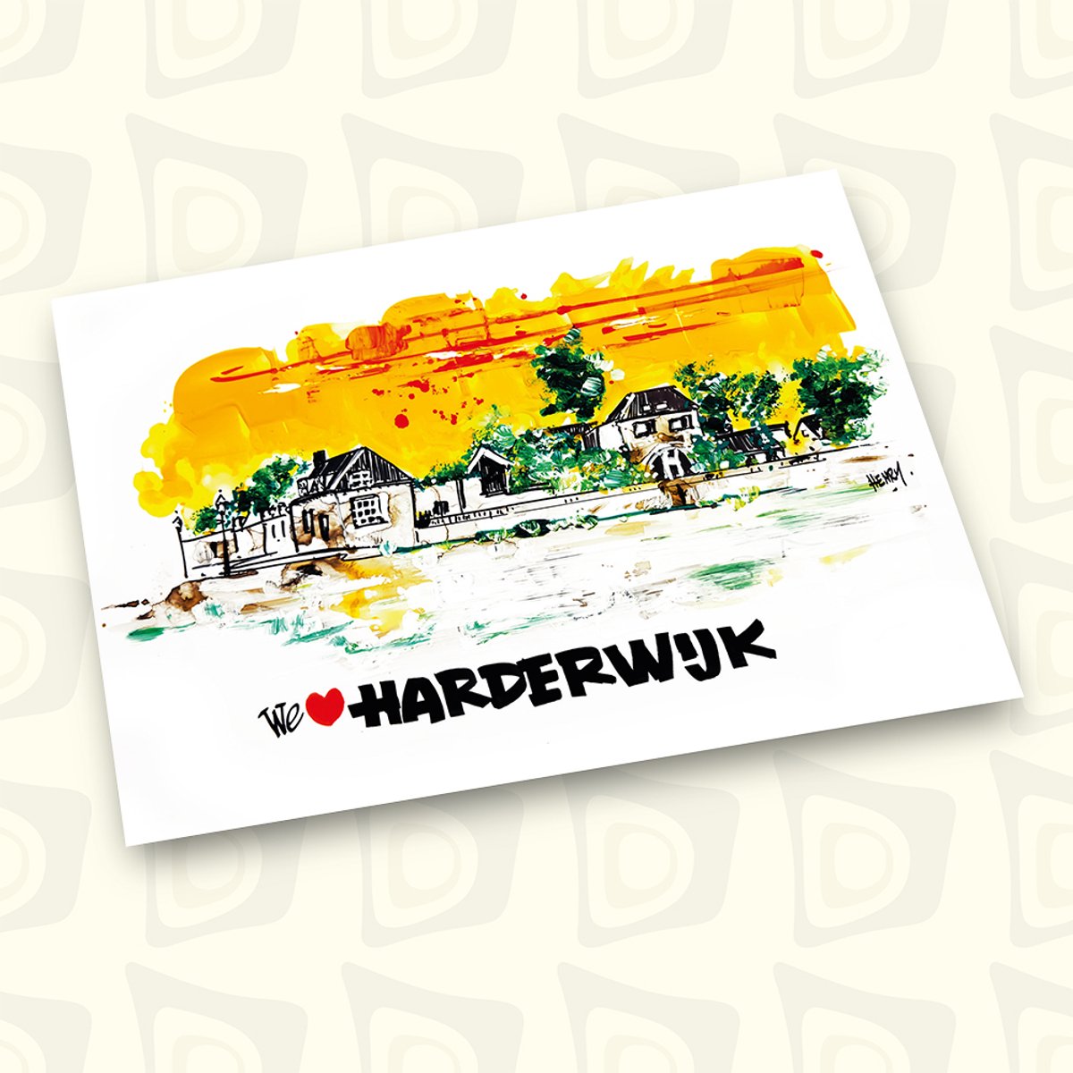 HARDERWIJK, We love Harderwijk, UNIEKE ANSICHTKAART, 24 STUKS
