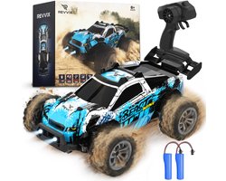 foto van Revvix Bestuurbare Auto - RC Auto - Afstandsbestuurbare Auto op Afstandsbediening - Monstertruck - Radiografisch Bestuurbare Auto voor Jongens & Volwassenen voor Buiten - RC Drift Car - Race & Fun - Afstandbestuurbaar - Offroad - met 2 Accu's