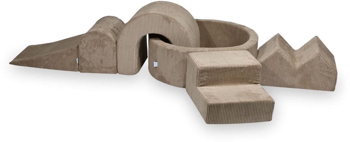Foam speelset met rond ballenbad 90x30 Corduroy + 5 elementen