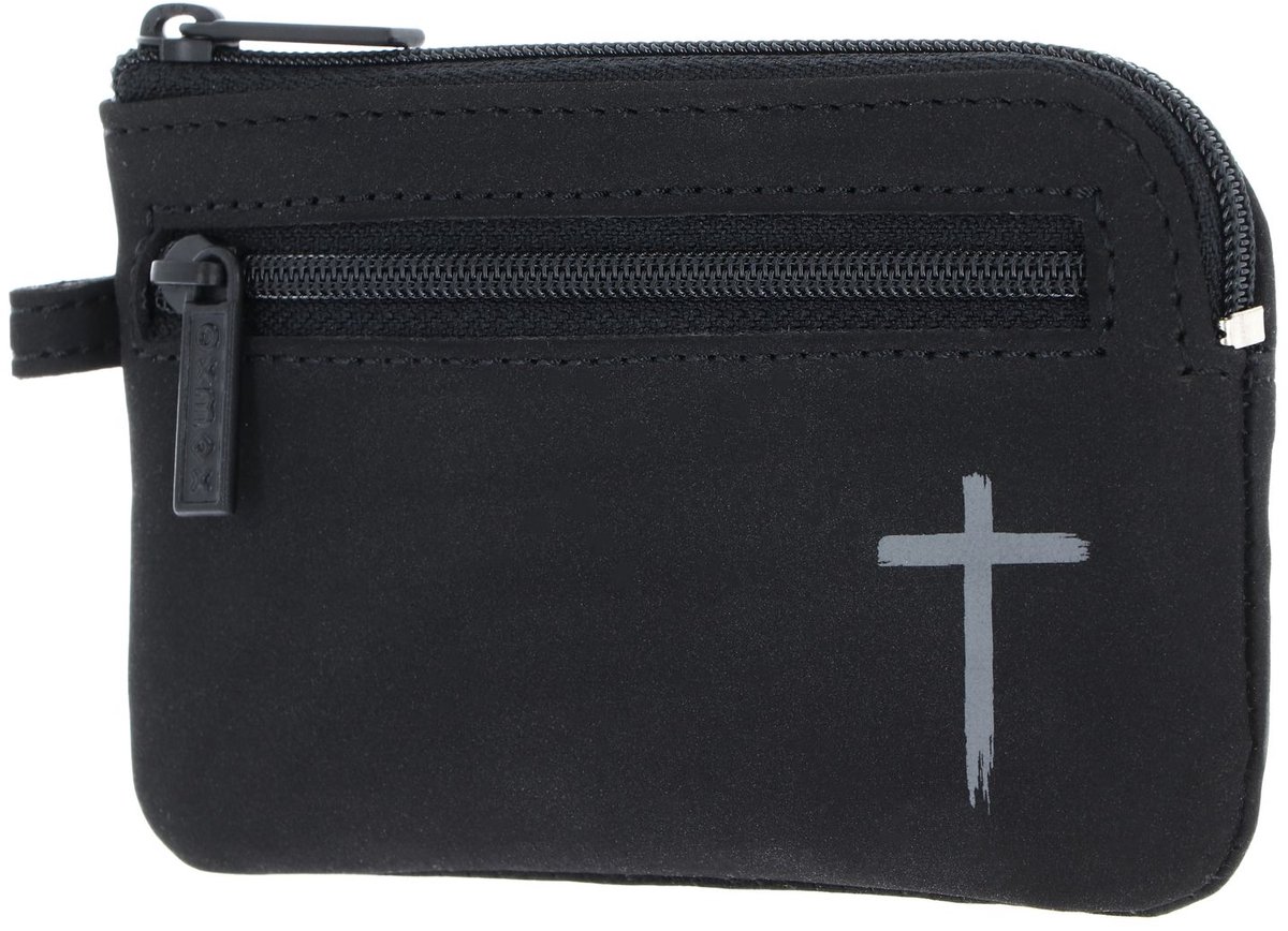 oxmox sleutelgeval New Cryptan Keyholder Freedom Cross Print Grey Black zwart