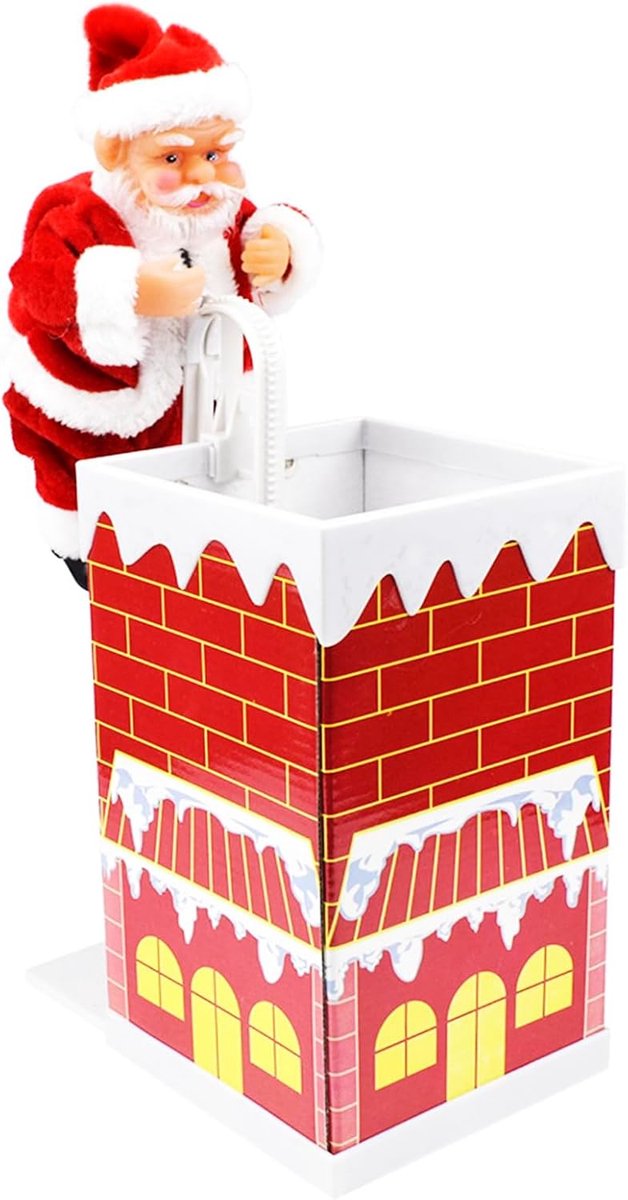 Daity Een elektrische Kerstman met muziek die in een schoorsteen klimt, een op batterijen werkend Kerstman-speelgoed, kerstversiering en kerstfeestbenodigdheden.