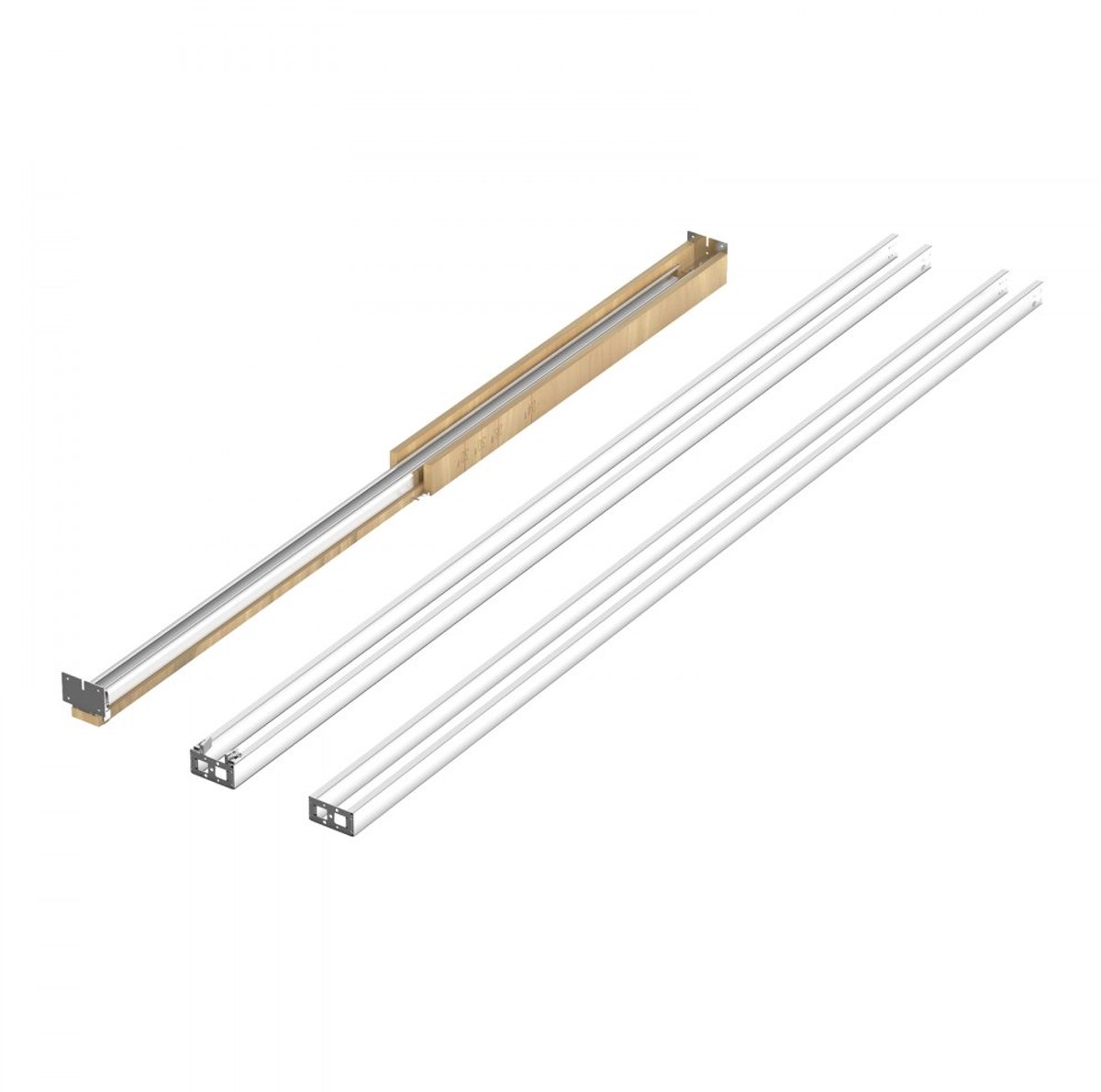 Schuifdeurkozijn Set - Pocketdeur Systeem - Voor Deurbreedte 61–91,4 cm - Deurhoogte 203,2 cm - Gegalvaniseerd Staal - Dubbele Softclose - Soepele, Stille Loop