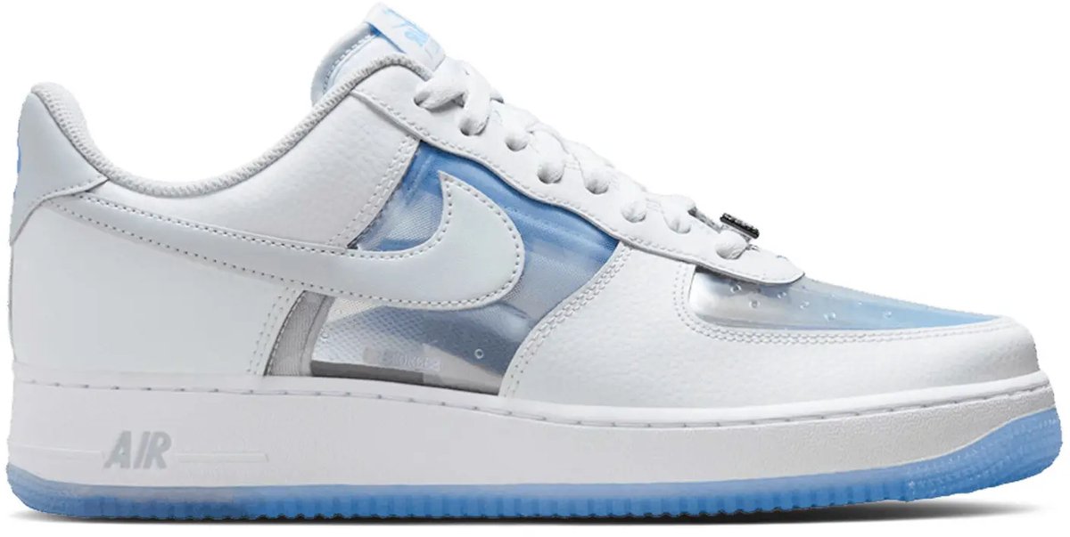 Nike Air Force 1 Low Wit/Zilver/Lichtblauw