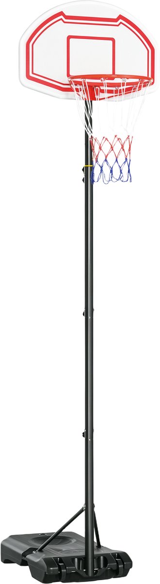 HOMCOM Basketbalringstandaard - Staal - 70x76x258-314cm - Zwart
