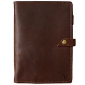 Skaard Carnet De Notes | DinA5 | Rechargeable | Papier Recyclé | Cuir Vintage (Marron - Black & White, Vierge