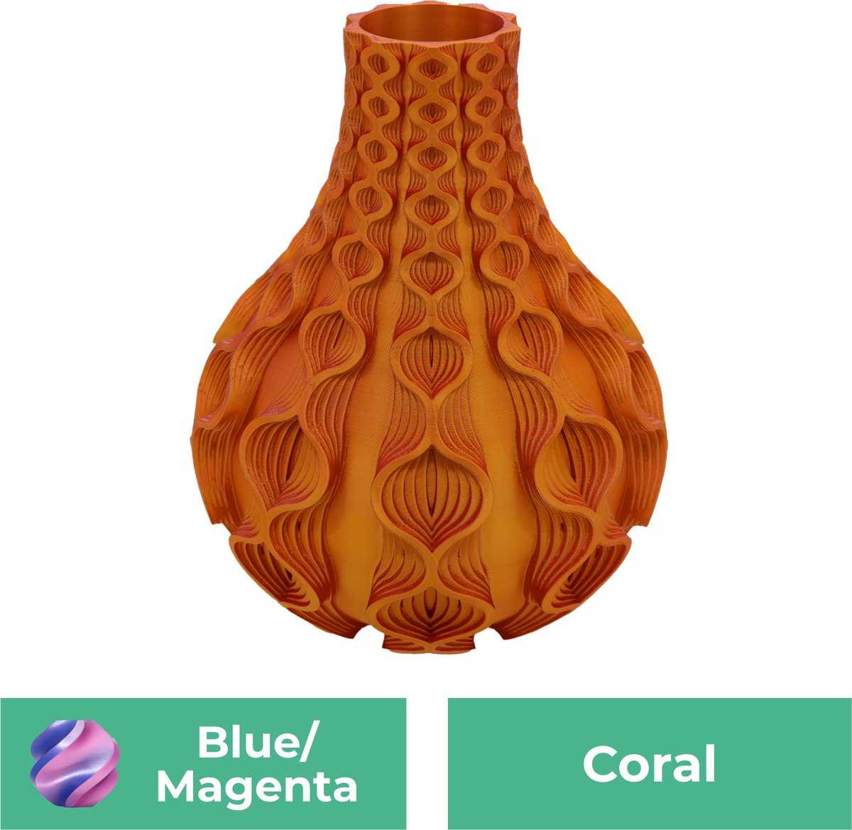 Lovora Coral organische vaas – Decoratieve vaas - Blauw / Paars - 3d geprinte vaas – geschikt voor droogbloemen - 34CM
