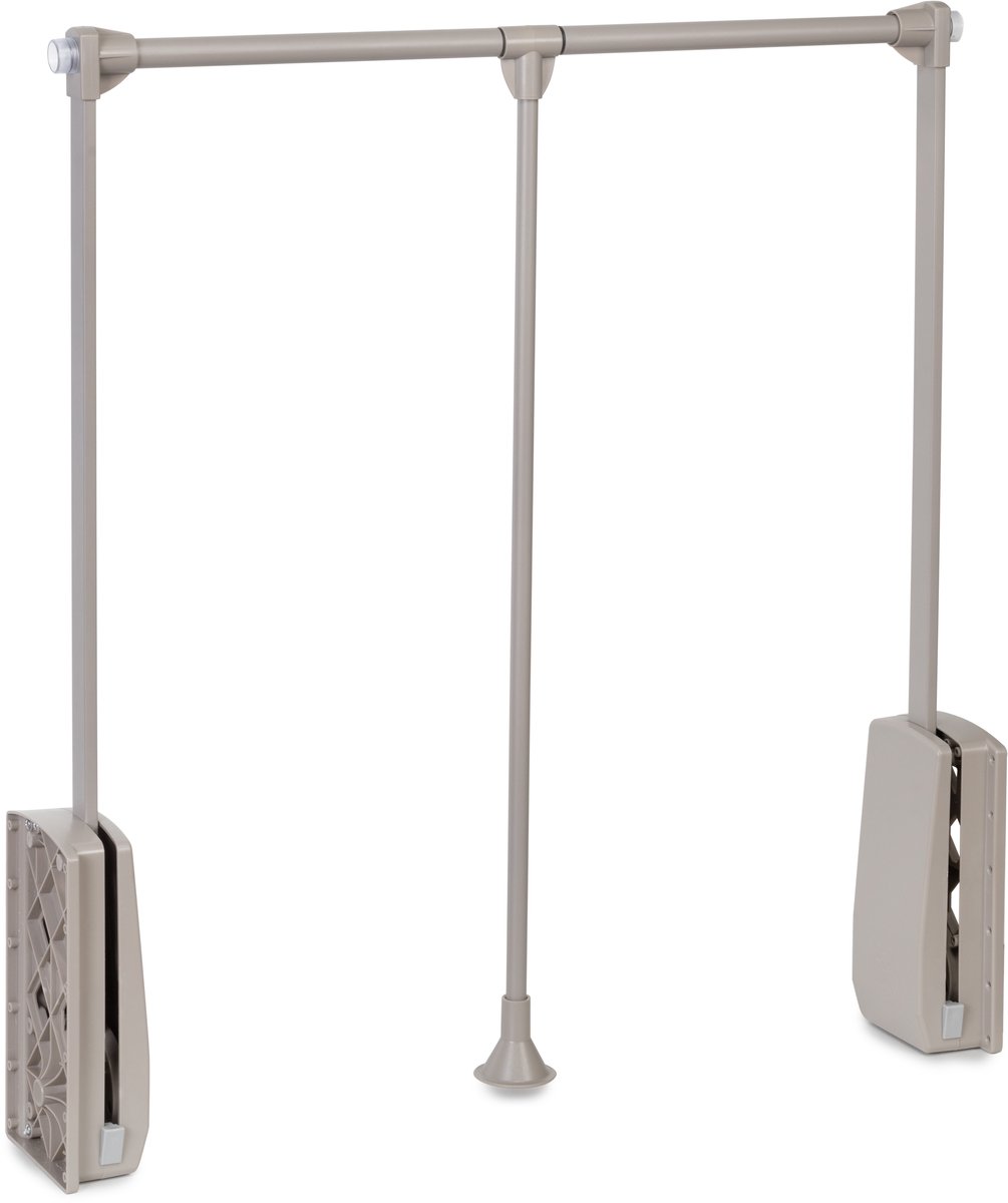 Emuca ophanghanger voor Hang kledingkast, verstelbare breedte 830-1150mm, Staal en Plastic Steengrijs geschilderd