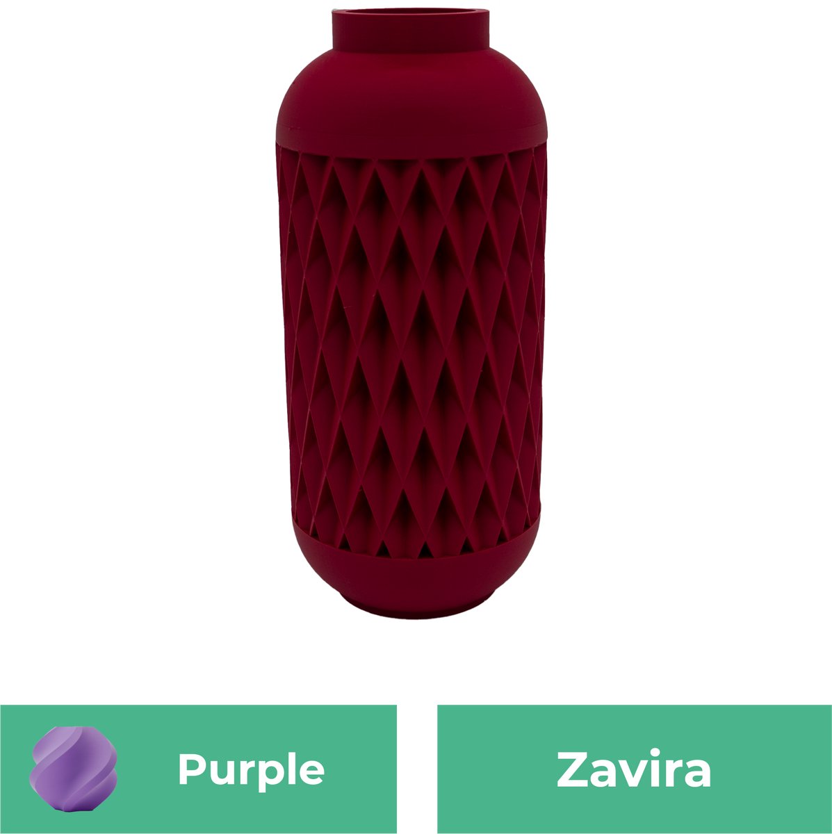 Lovora Zavira moderne vaas – Decoratieve vaas - Paars - 3d geprinte vaas – geschikt voor droogbloemen - 30CM