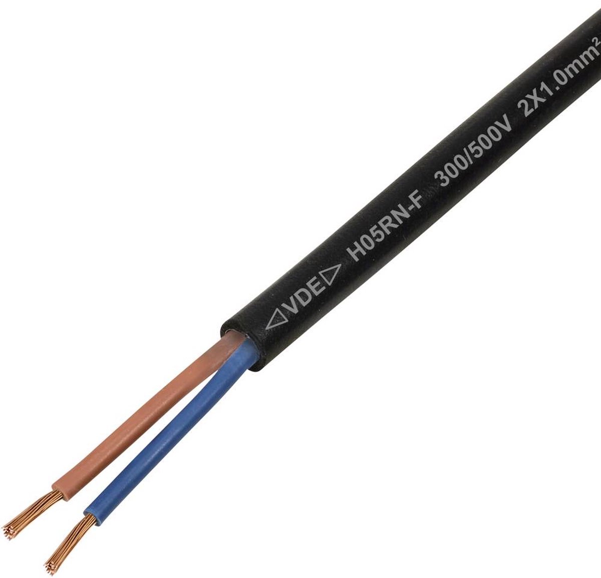 TRU COMPONENTS TC-13389168 Rubberkabel H05RN-F 2 x 1 mm² Zwart 50 m