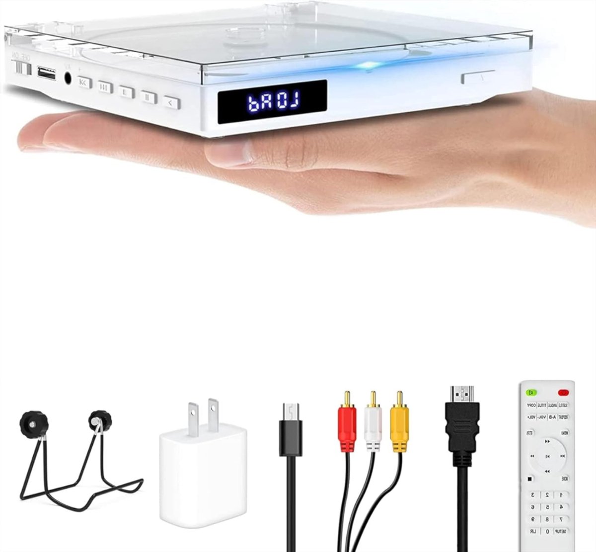 VIN® DVD Speler met HDMI - Externe DVD Speler 1080P - Blu Ray Spelers – Portable - Wit