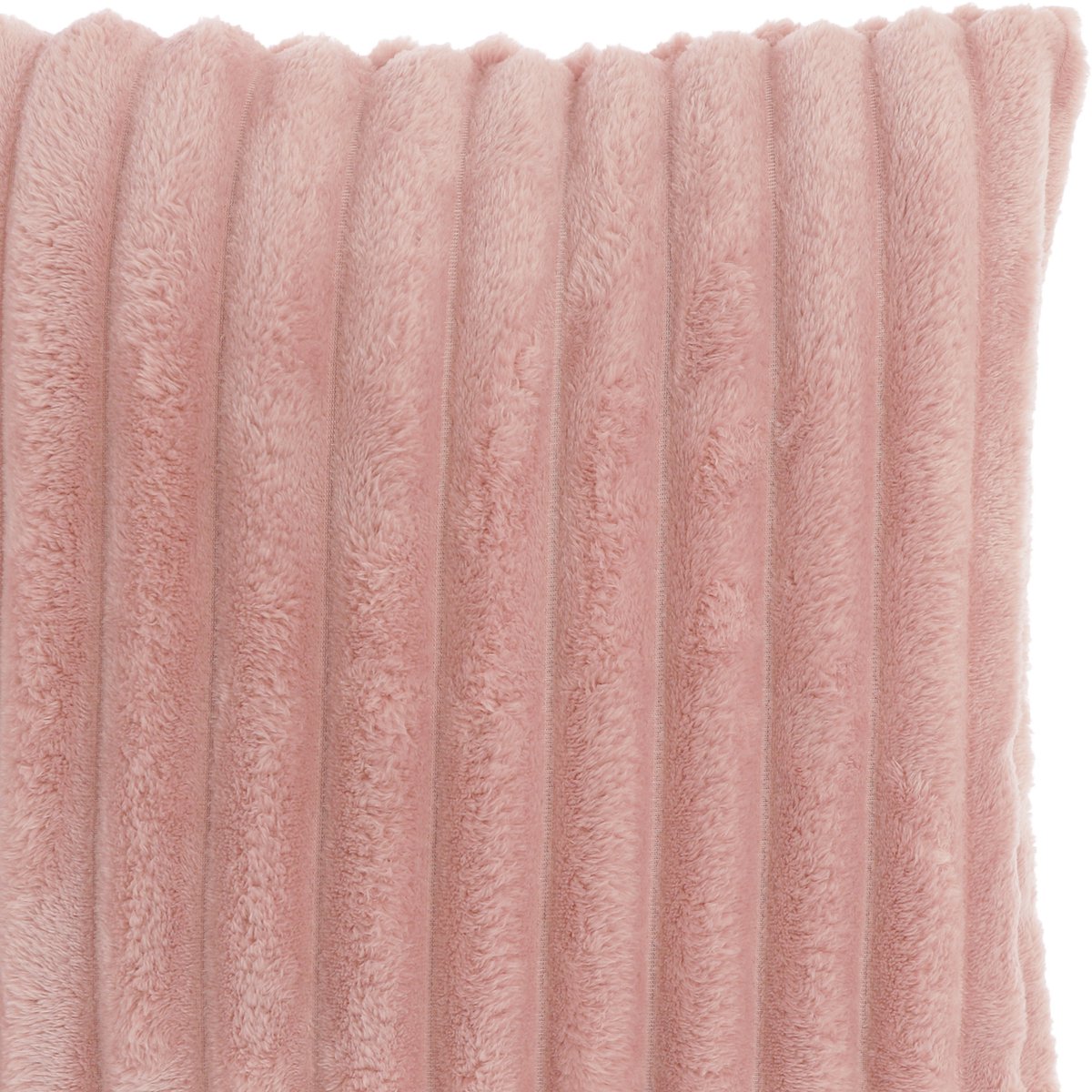 Unique Living Sierkussen Lex - Polyester - Roze - 50x50 cm - Old Pink - Brede Rib