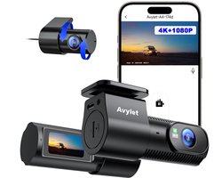 A4 Dashcam - 4K - 170 graden kijkhoek - Wifi - Gps - FullHD resolutie - Night vision - Parkeerbeveiliging - 1,5 inch Ips Lcd - dashcam voor auto - 170 + 150 graden kijkhoek - G Sensor- Full HD achter camera 1080P