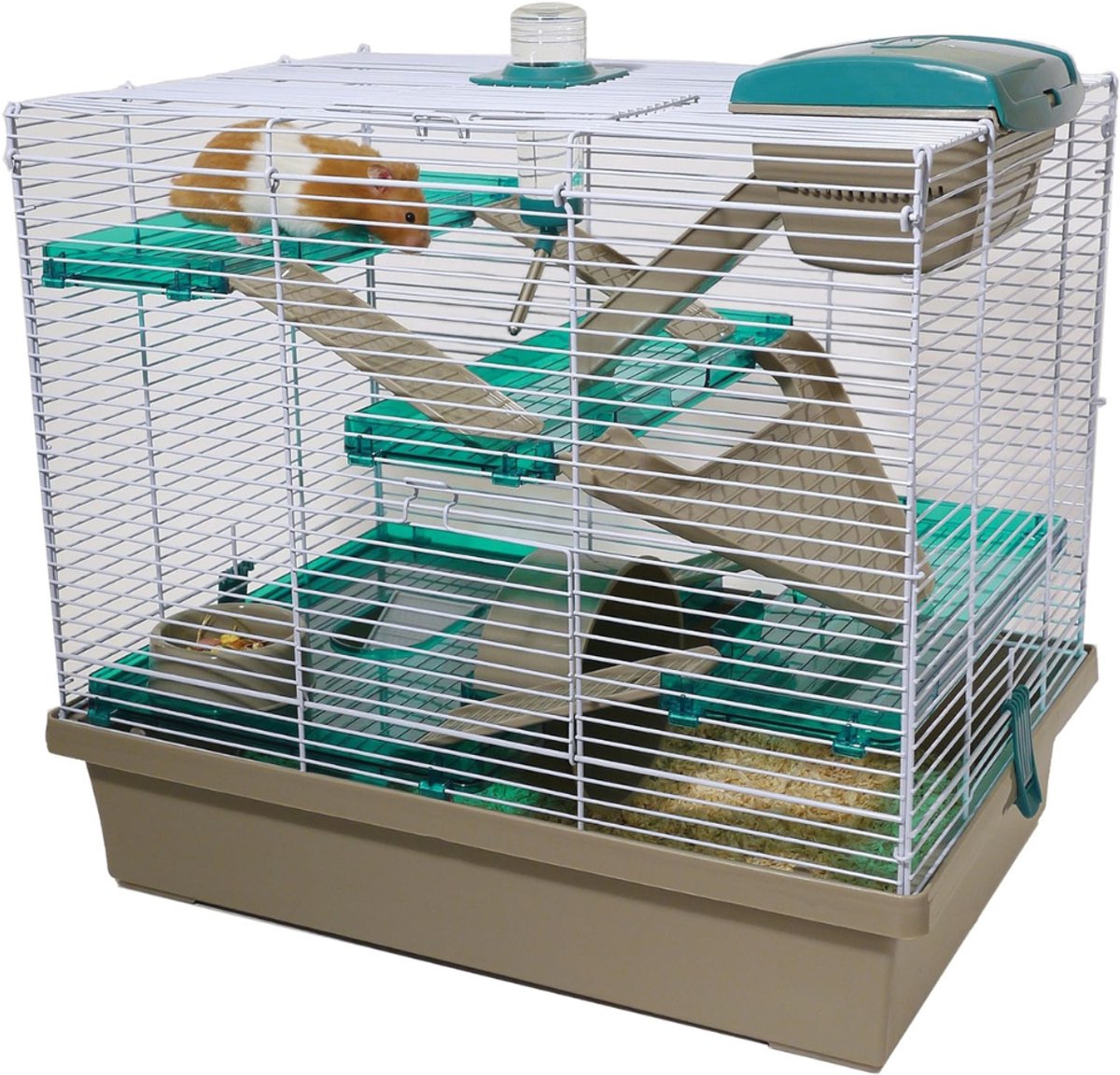 VIN® Rattenkooi - Frettenkooi - Chinchilla kooi – Hamsterkooi Met 3 verdiepingen- Knaagdierenkooi Met Hamsterspeelgoed - 36 x 50 x 45 cm