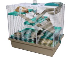 VIN® Rattenkooi - Frettenkooi - Chinchilla kooi – Hamsterkooi Met 3 verdiepingen- Knaagdierenkooi Met Hamsterspeelgoed - 36 x 50 x 45 cm