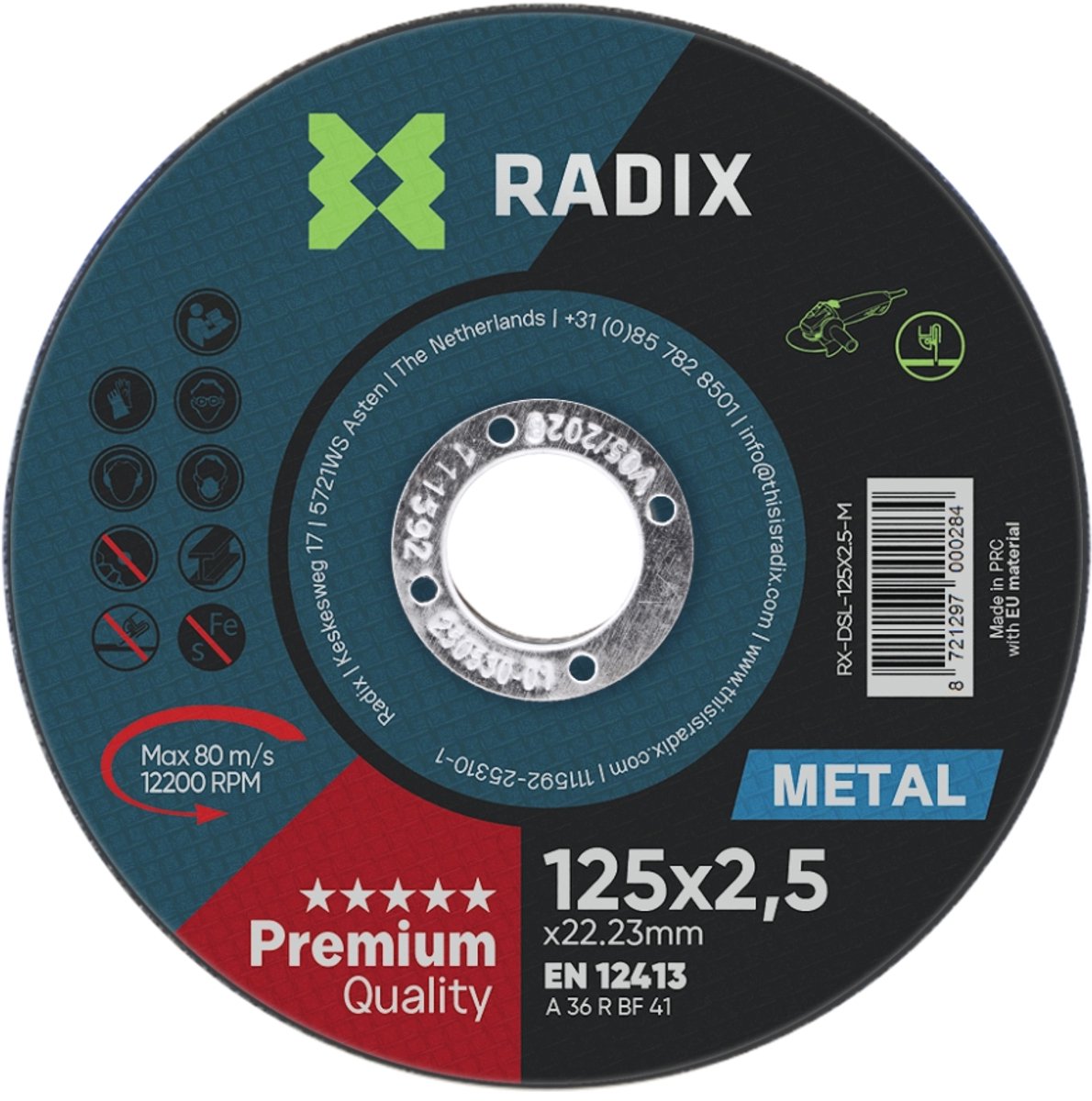 Radix - Doorslijpschijf - Metaal - 125 x 2,5 x 22,23 mm