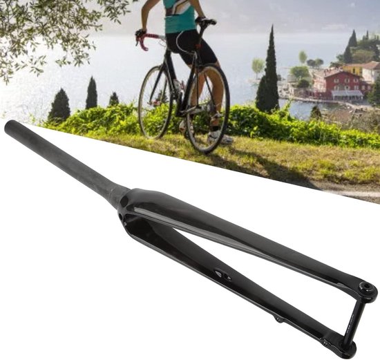 Gravel Bike Vork 700C Koolstofvezel Stijve Vork 1-1/8 Rechte/conische Buis Schijfrem Racefiets Voorvork Lichtgewicht 9mm QR Harde Vorken (Color