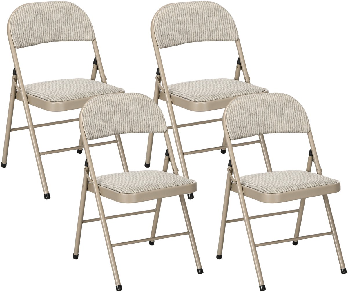 Homcom vouwstoel - polyester/staal - 45L x 46B x 78H cm - beige