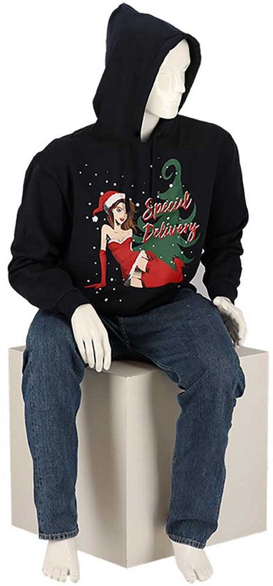 Kersthoodie Voor Heren, Pullover Met 3D-Print, Grappige Funky Kersttrui, Hiphop, Met Zak, Vrijetijdsstijl, Capuchontrui, Beige, 4XL
