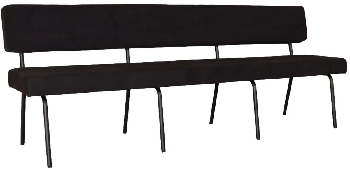Lizzely Garden & Living Eetkamerbank 220cm Wendy zwart stof eetbank