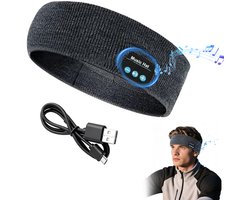 Draadloze Bluetooth-muziek sporthoofdband - Ultrazachte slaaphoofdband aan de zijkant - Oplaadbare en wasbare hoofdband - Uitgerust met HD-stereoluidsprekers - Perfect voor slapen, sporten, hardlopen, yoga, slapeloosheid, vliegreizen en meditatie