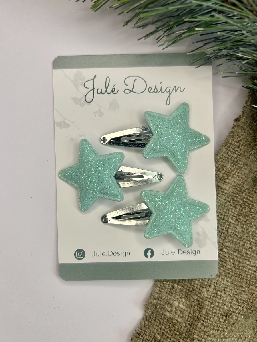 Julé Design haarspeld kerst ster licht blauw