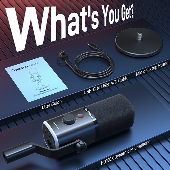 Maono Pd100X Microfoon Voor Computer Streaming Youtube Podcasting van Maono — afbeelding 3