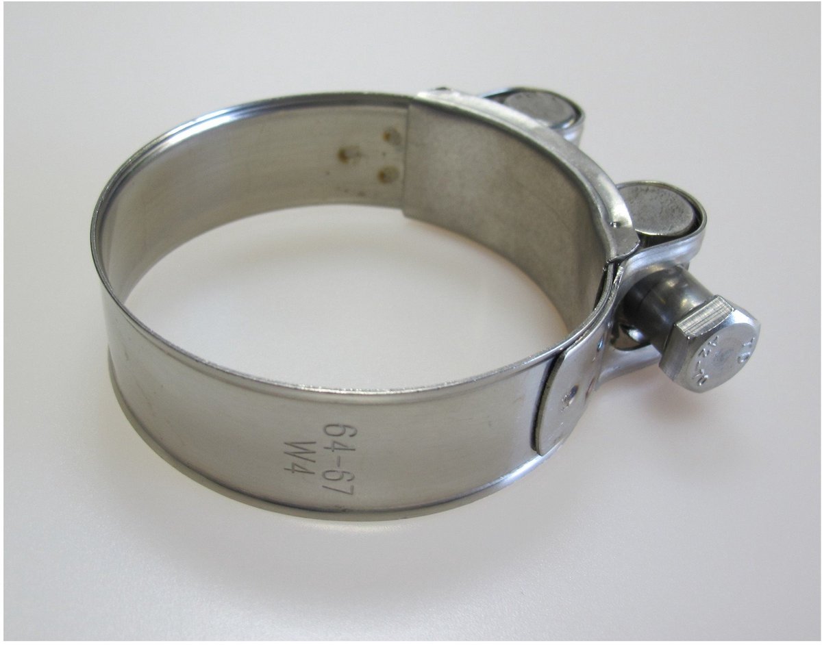 2 stuks OEM Line Heavy Duty Auto Uitlaat klem Uitlaatklem Ø64-67mm | Uitlaatklemmen W4 304 SS (RVS) A2-70 | 64 65 66 67 mm