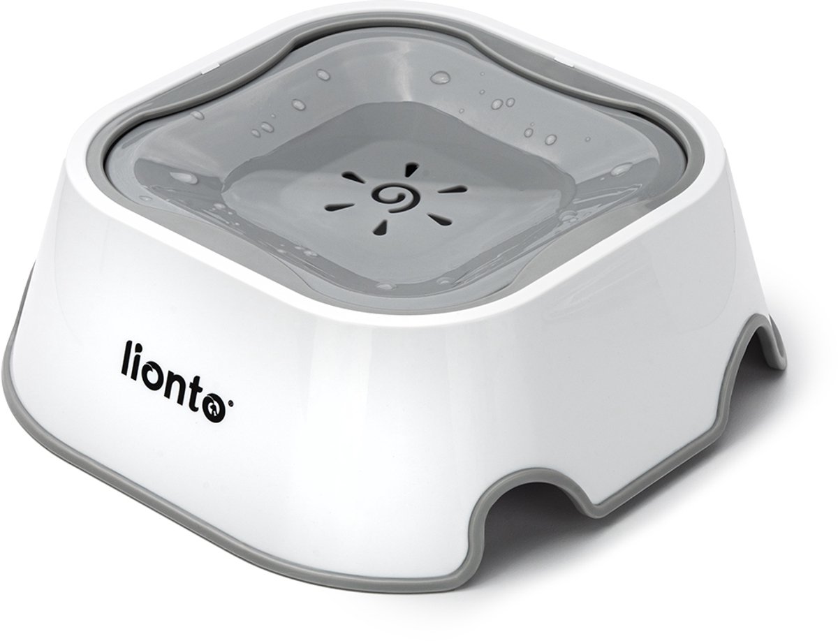 lionto spatvrije drinkbak 1 l, anti-mors, 2-in-1 & geschikt voor katten en honden