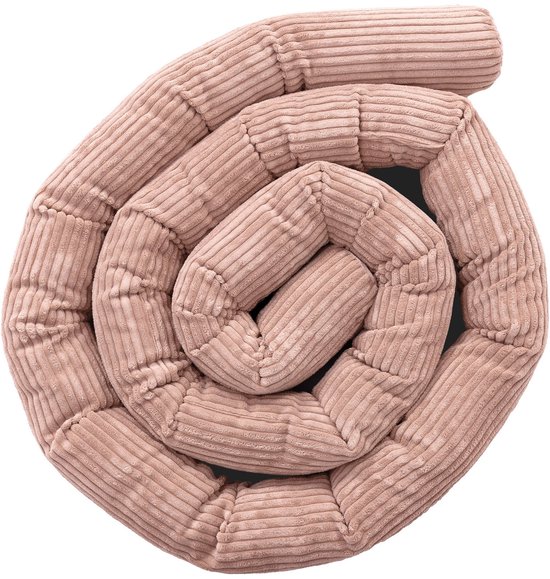 Beschermende rolbumper voor babybedje – Poederroze